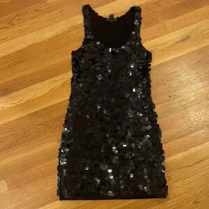 Club Monaco Black Sequin Mini Dress Small
